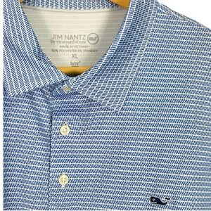Vineyard Vines Jim Nantz Golf Polo XL Blue Brr Tee Print Short Sleeve Shirt